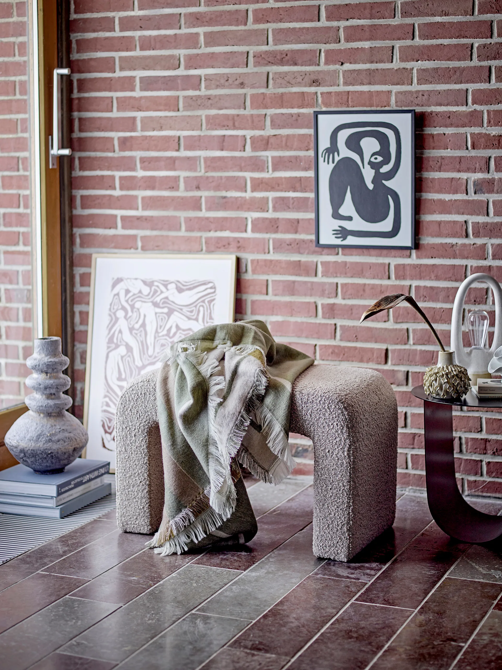 Bobbie poef 70x40x45 cm, Natuur Bloomingville