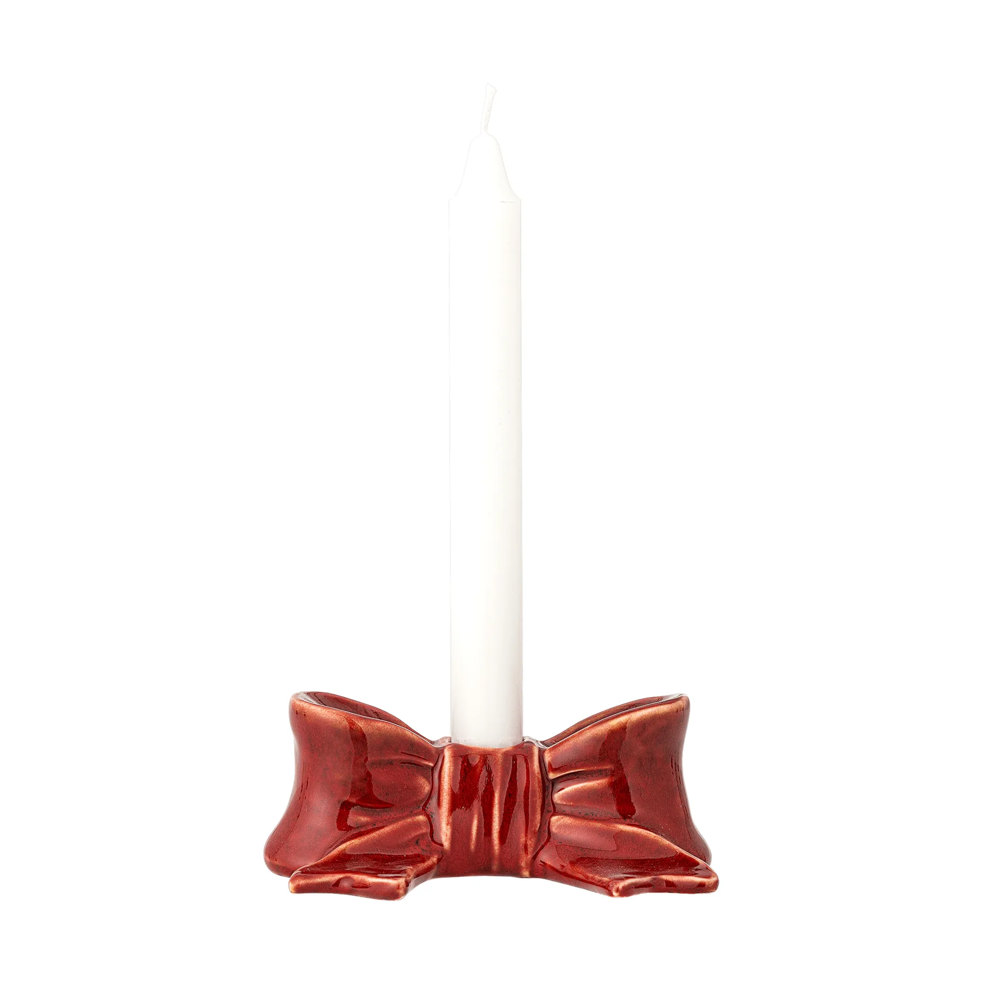 Bow kandelaar, Rood, 11,5 cm Bloomingville