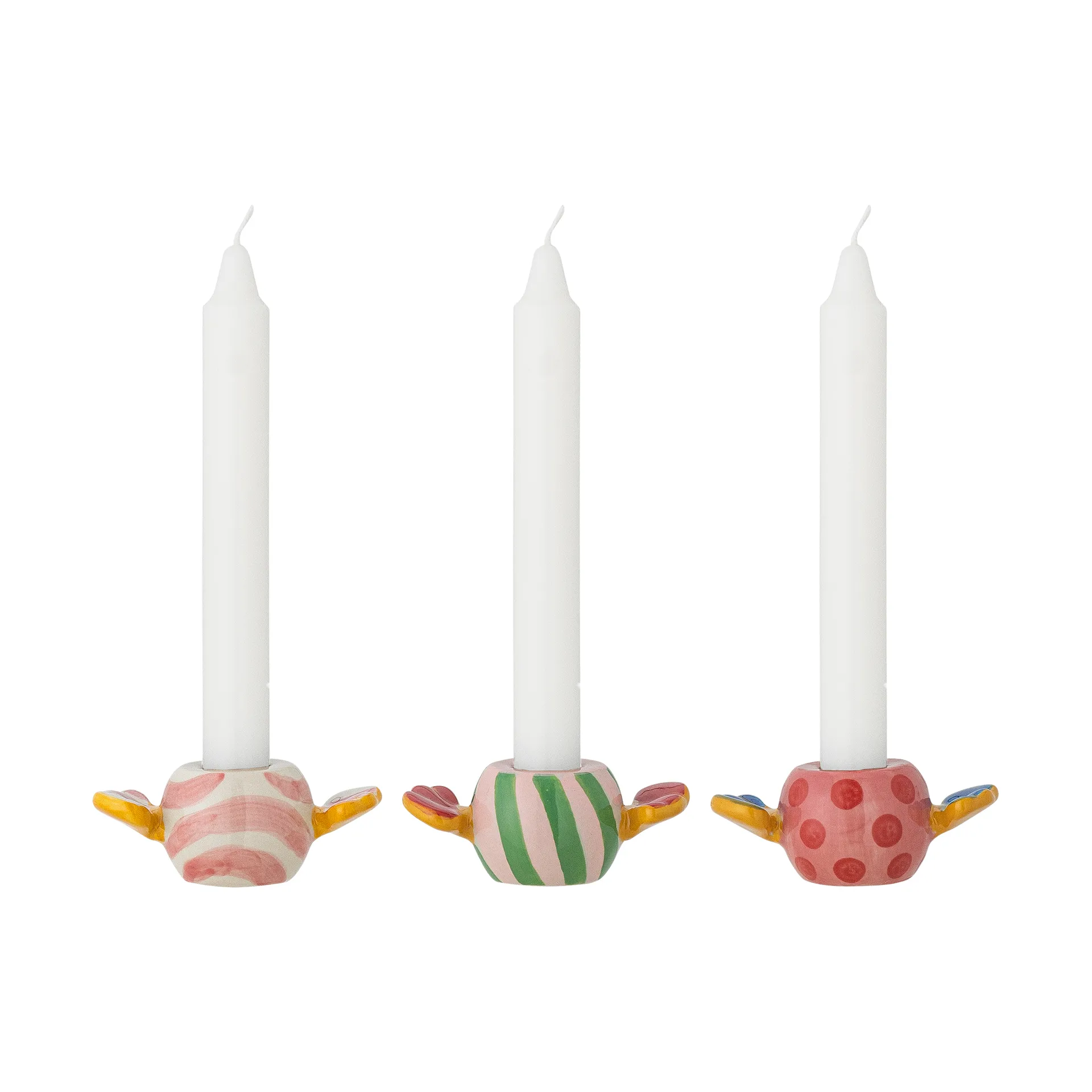 Caramella kandelaren 3-delig, Roze Bloomingville