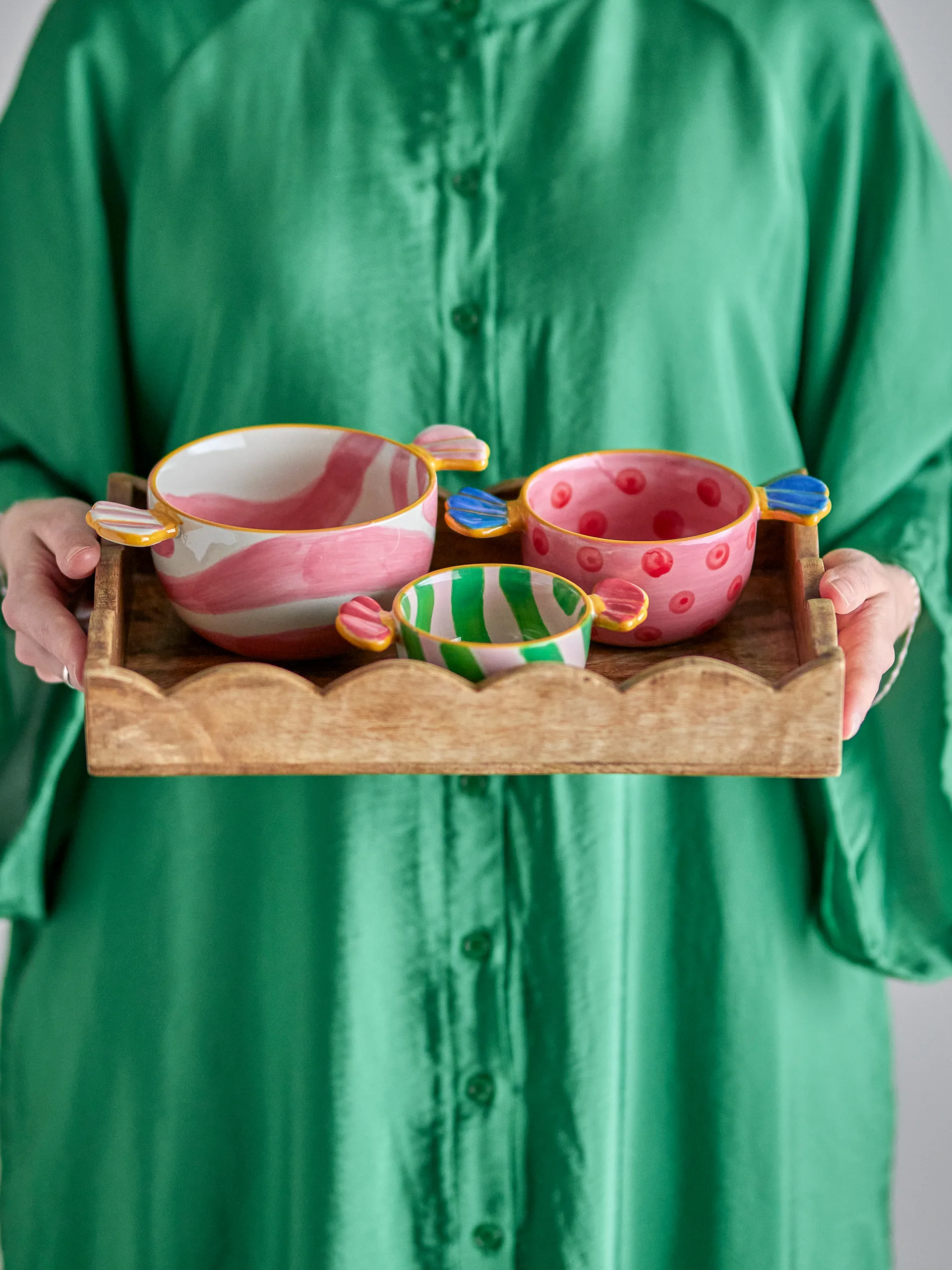 Caramella schalen 3-delig, Roze Bloomingville