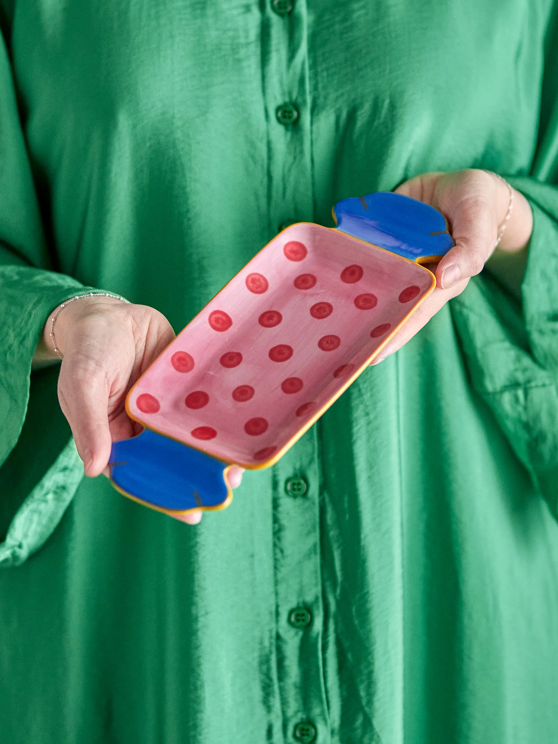 Caramella serveerschaal 10,5x25,5 cm, Roze Bloomingville