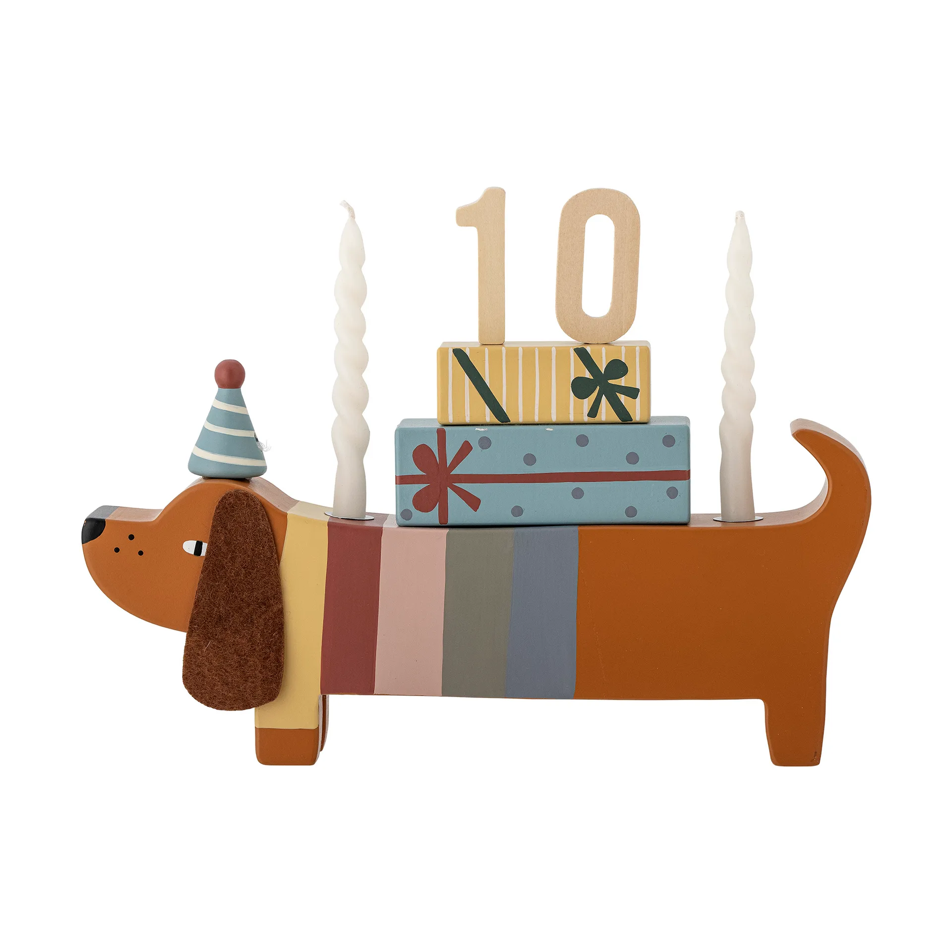 Charlie Birthday decoratie 28 cm, Brown-multi Bloomingville