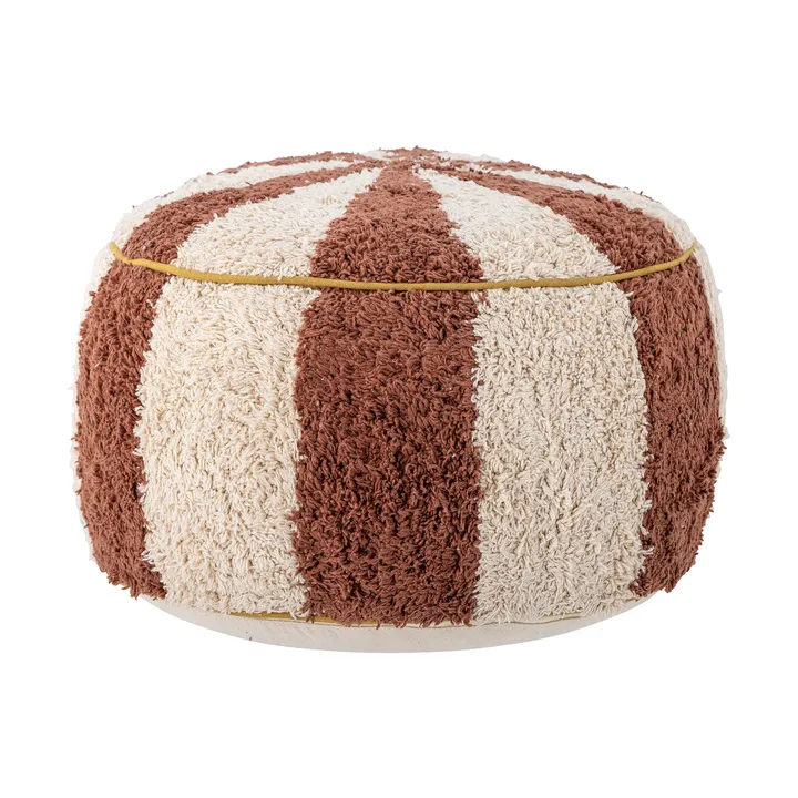 Charoline poef Ø44 cm - Bruint-wit - Bloomingville