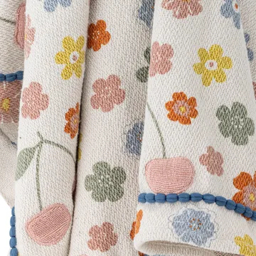 Cherry katoenen plaid 160x130 cm - Roos - Bloomingville