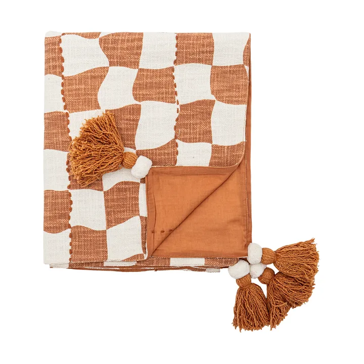 Chola plaid katoen 150x130 cm - Bruin - Bloomingville