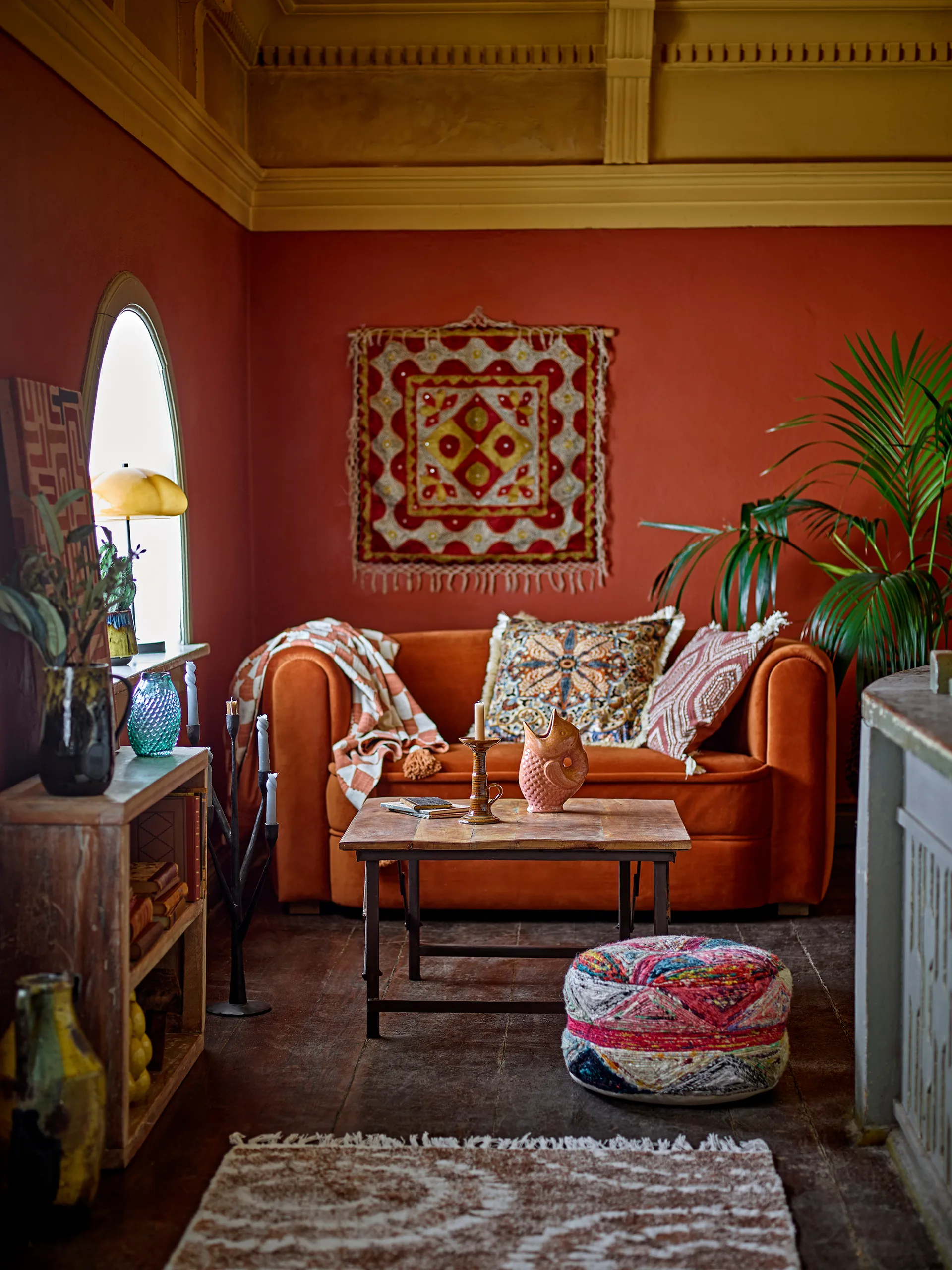 Chola plaid katoen 150x130 cm, Bruin Bloomingville