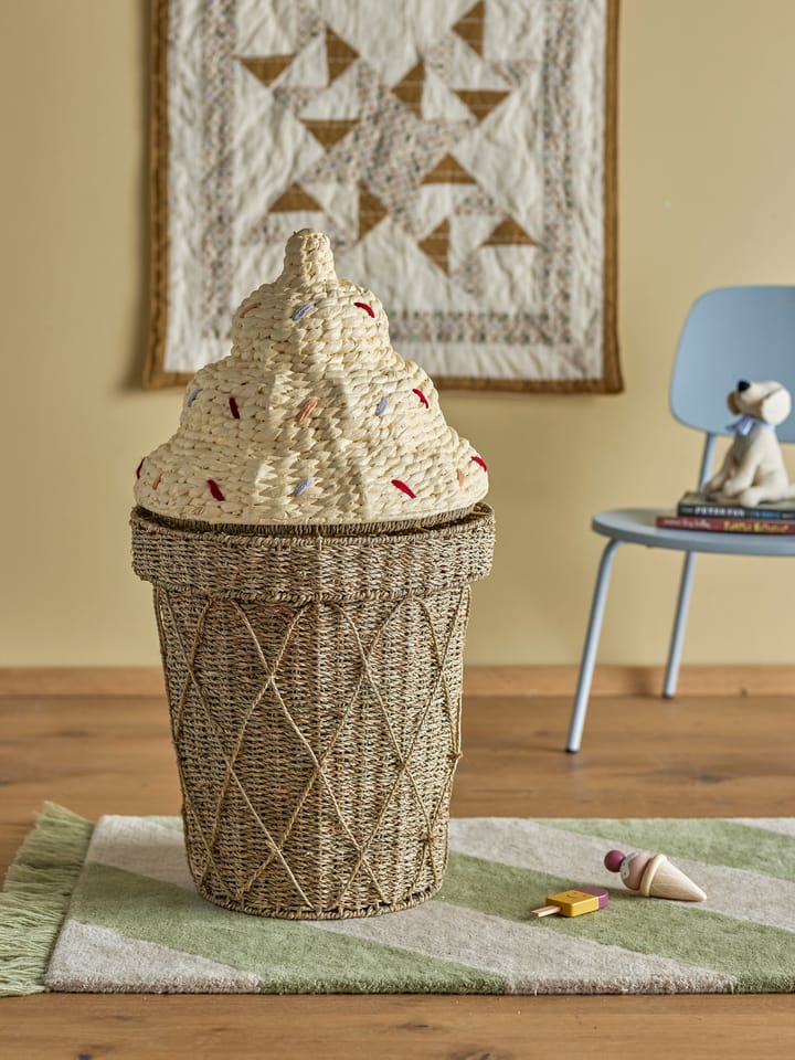 Cillie opbergmand met deksel Ø40 cm, Nature ice cream Bloomingville
