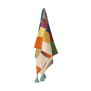 Colorine katoenen deken 160x130 cm - Blauw - Bloomingville