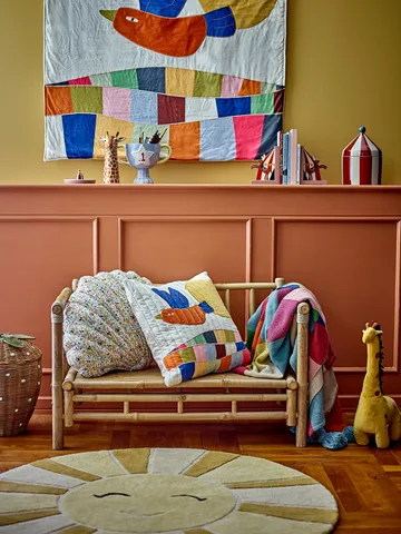 Colorine katoenen deken 160x130 cm - Blauw - Bloomingville