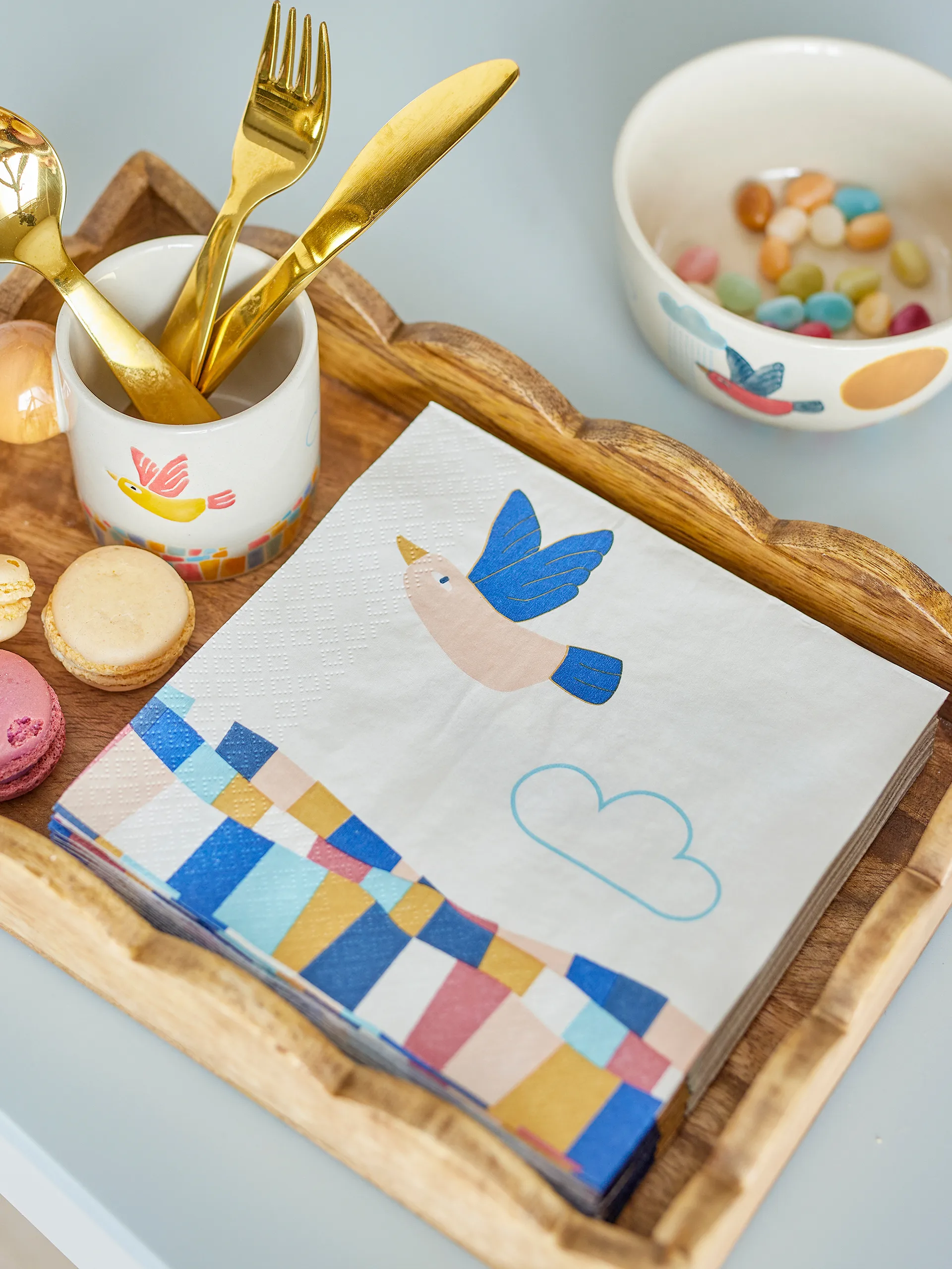 Colorine papieren servet 20-pack, Natuur Bloomingville