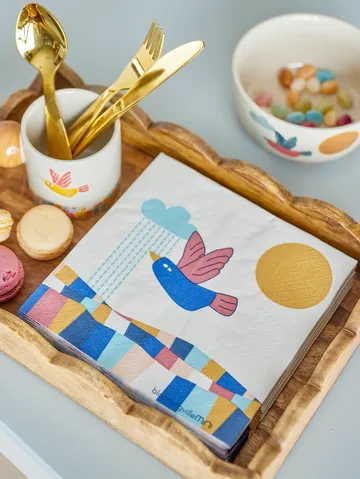 Colorine papieren servet 20-pack - Natuur - Bloomingville