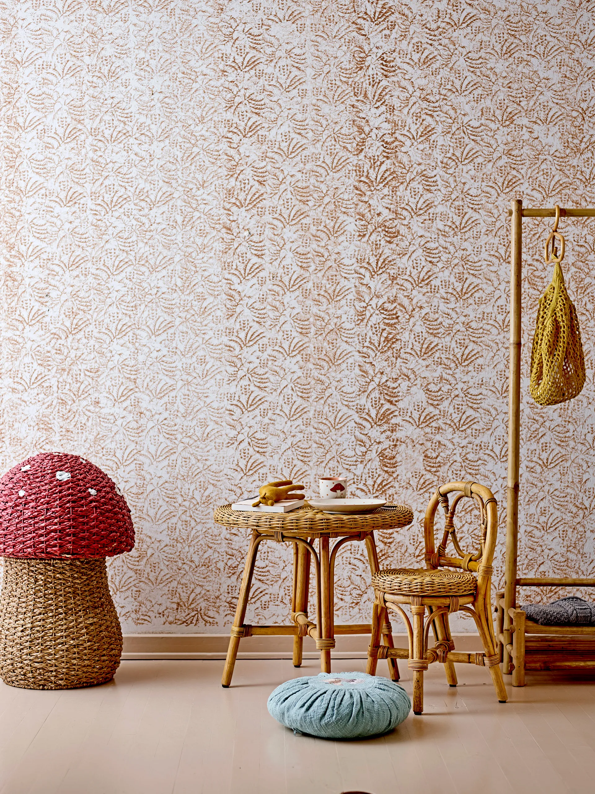 Corintha opbergmand met deksel Ø43x61 cm, Rood Bloomingville