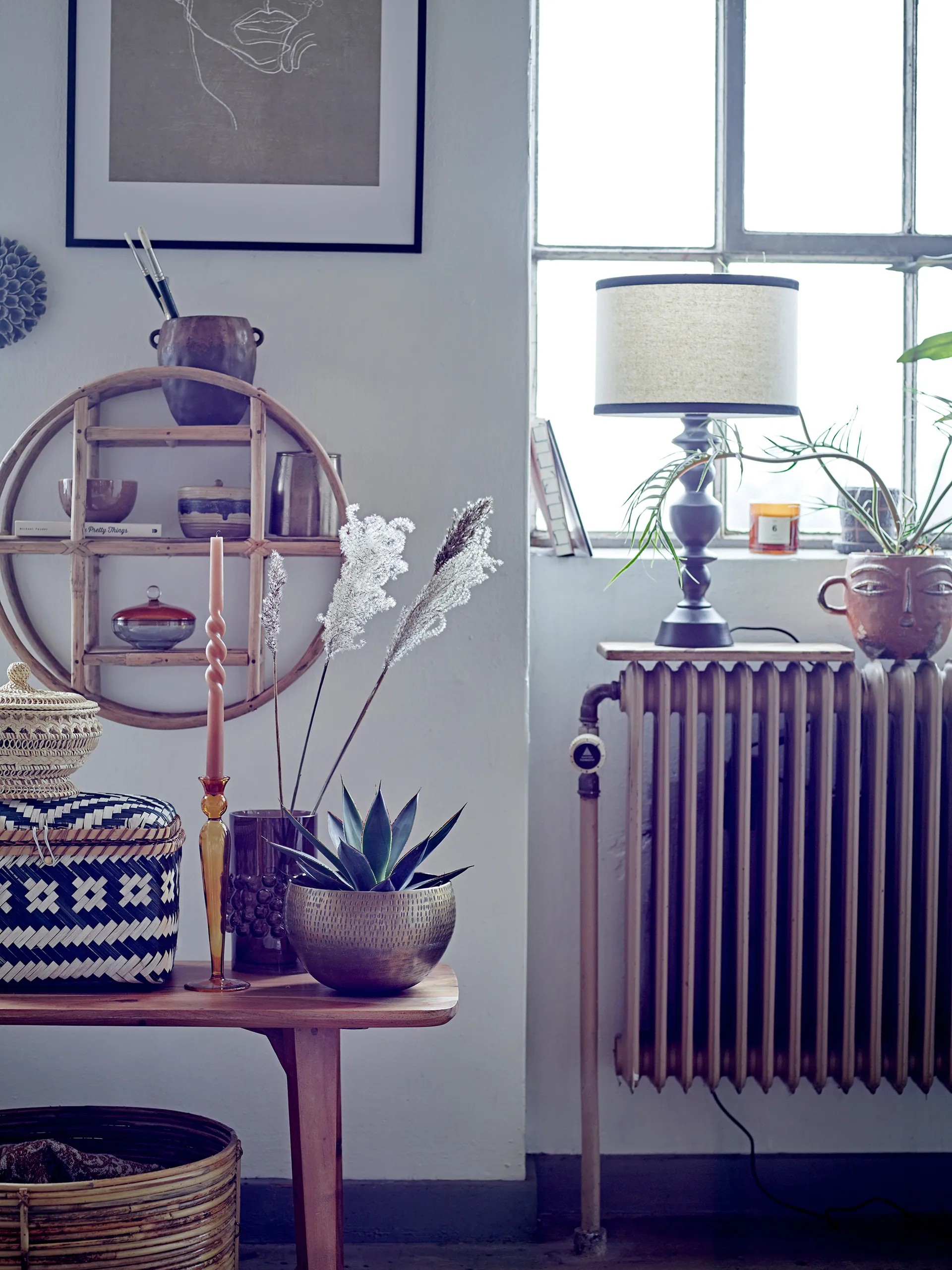 Dara kandelaar 27 cm, Geel Bloomingville