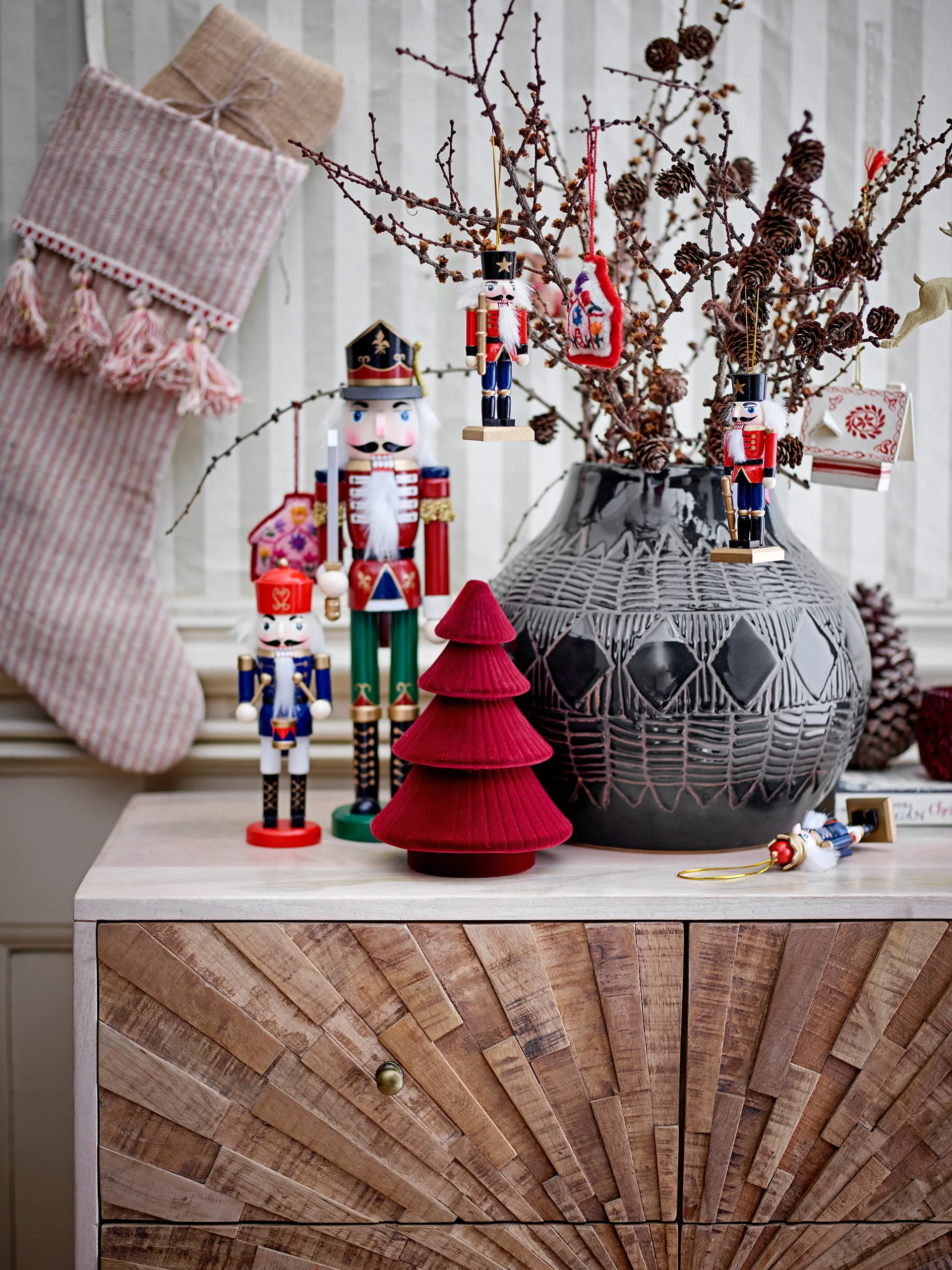 Darren notenkraker decoratie 20,5 cm 2-delig, Rood Bloomingville