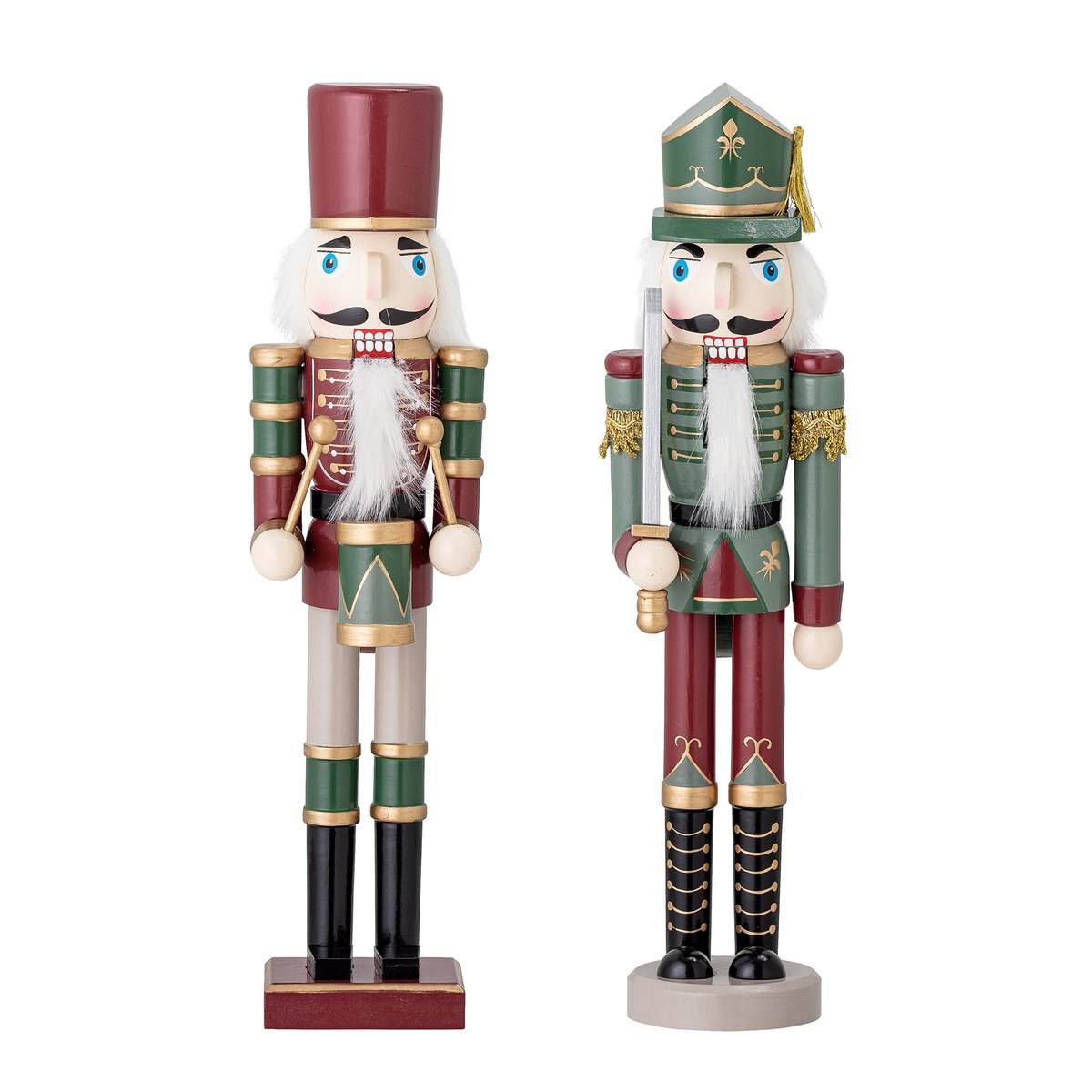 Bloomingville Darren notenkraker decoratie 38 cm 2-delig Groen
