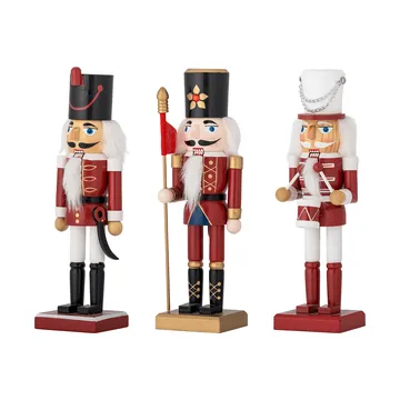Darren notenkraker kerstdecoratie - Rood, 3 delen, 25 cm - Bloomingville