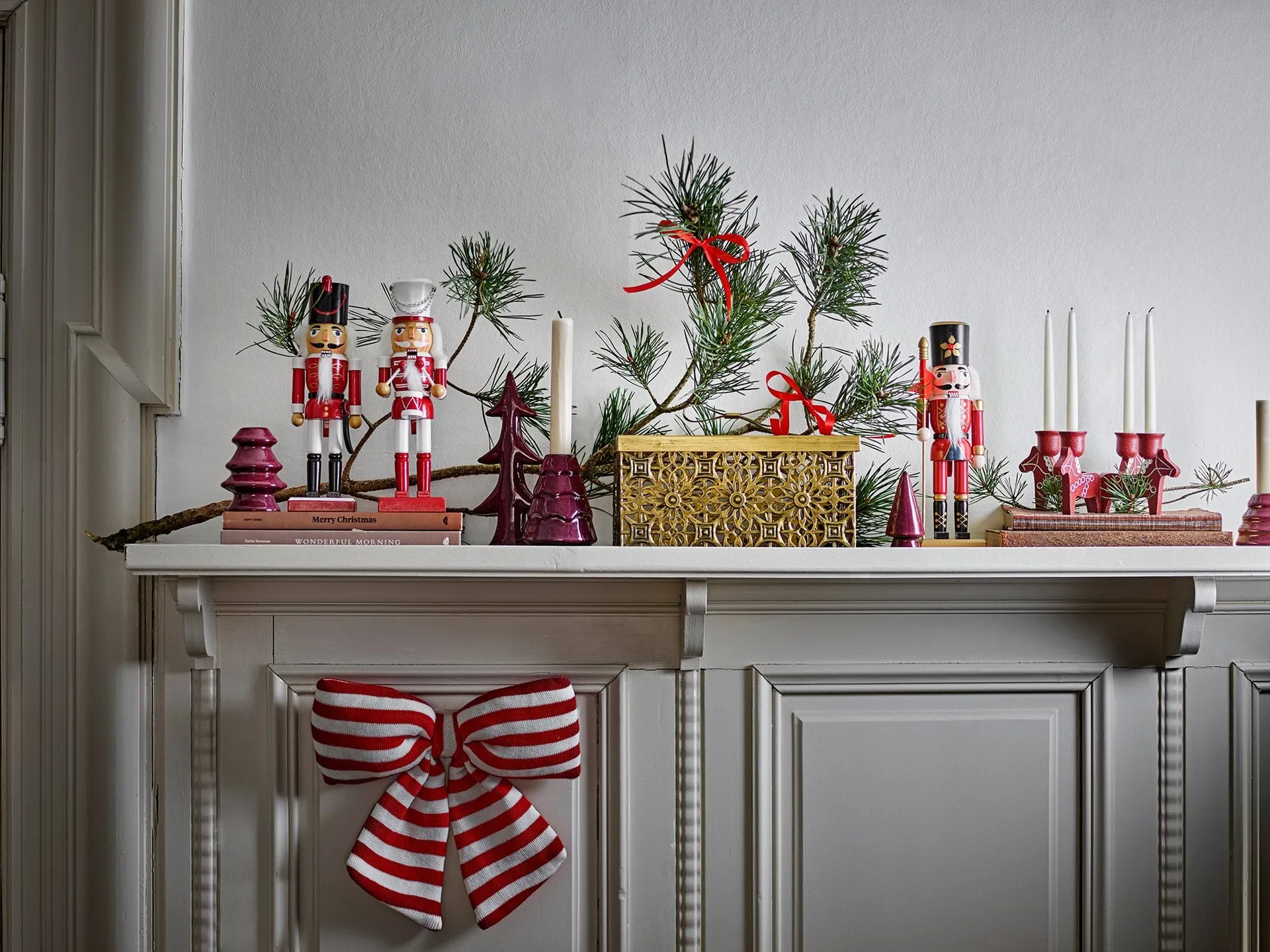 Darren notenkraker kerstdecoratie, Rood, 3 delen, 25 cm Bloomingville