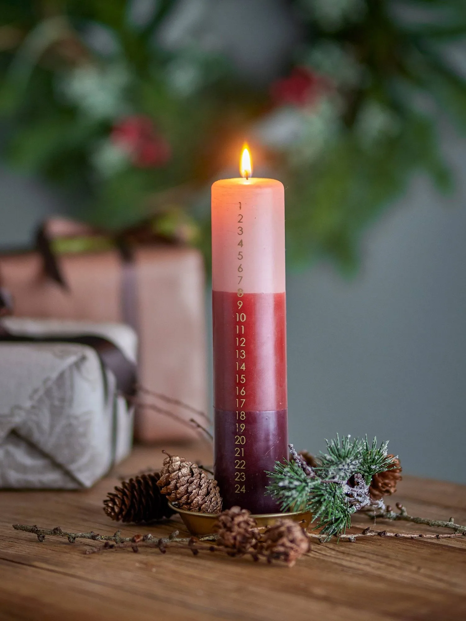Dip Dye adventskaars, Multi, 25 cm Bloomingville