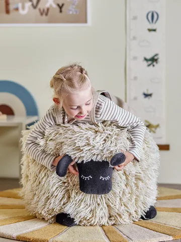 Dolly poef wol 50x45 cm - Wit - Bloomingville