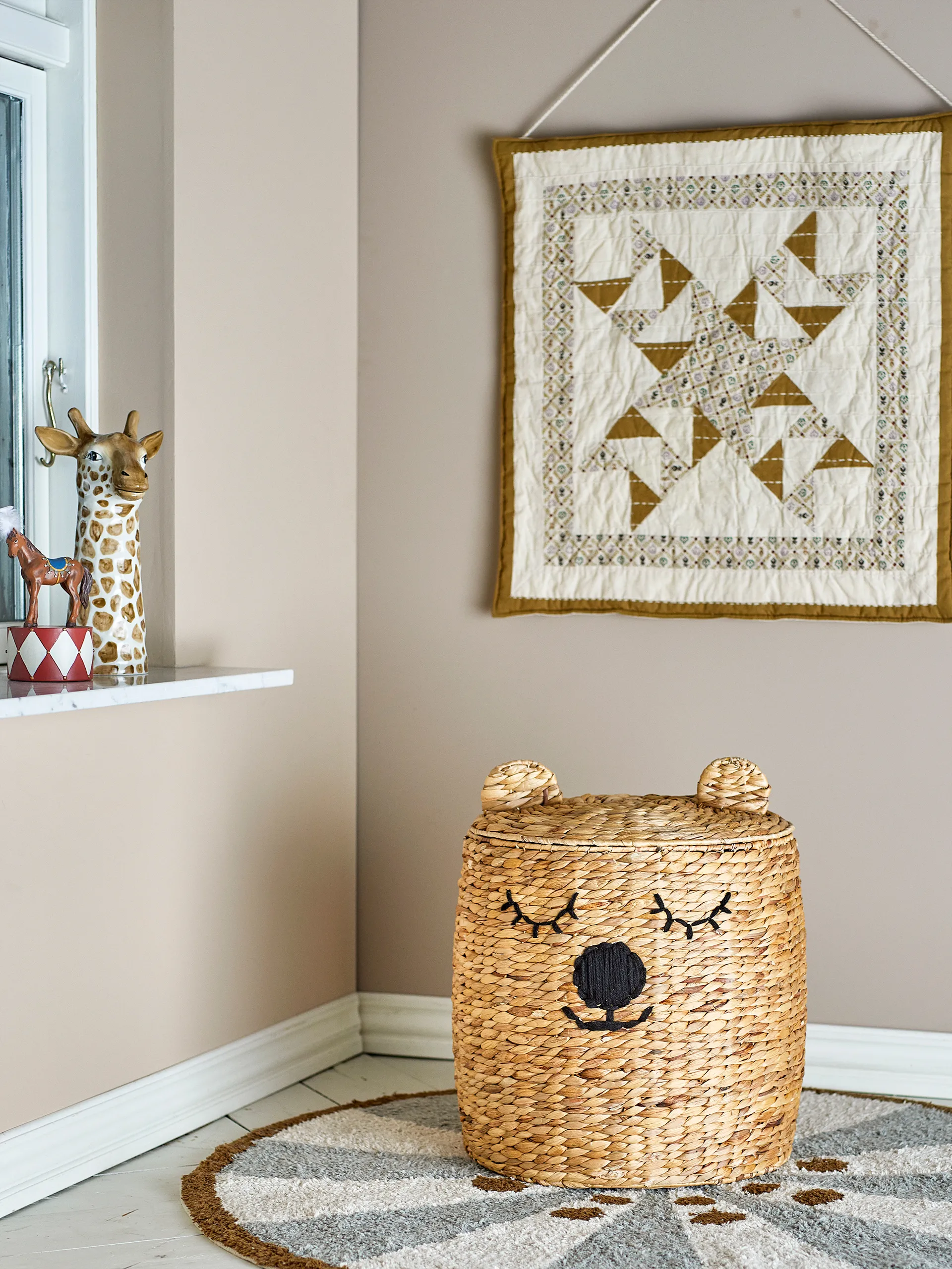 Dolma opbergmand met deksel Ø42x50 cm, Natuur Bloomingville