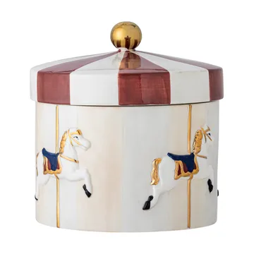 Draaimolen pot met deksel Ø19,5x20,5 cm - Rood-wit - Bloomingville