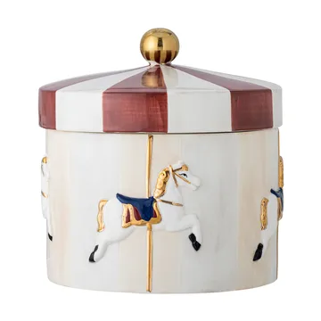 Draaimolen pot met deksel Ø19,5x20,5 cm - Rood-wit - Bloomingville