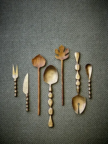 Edi saladebestek 2-delig - Messing - Bloomingville