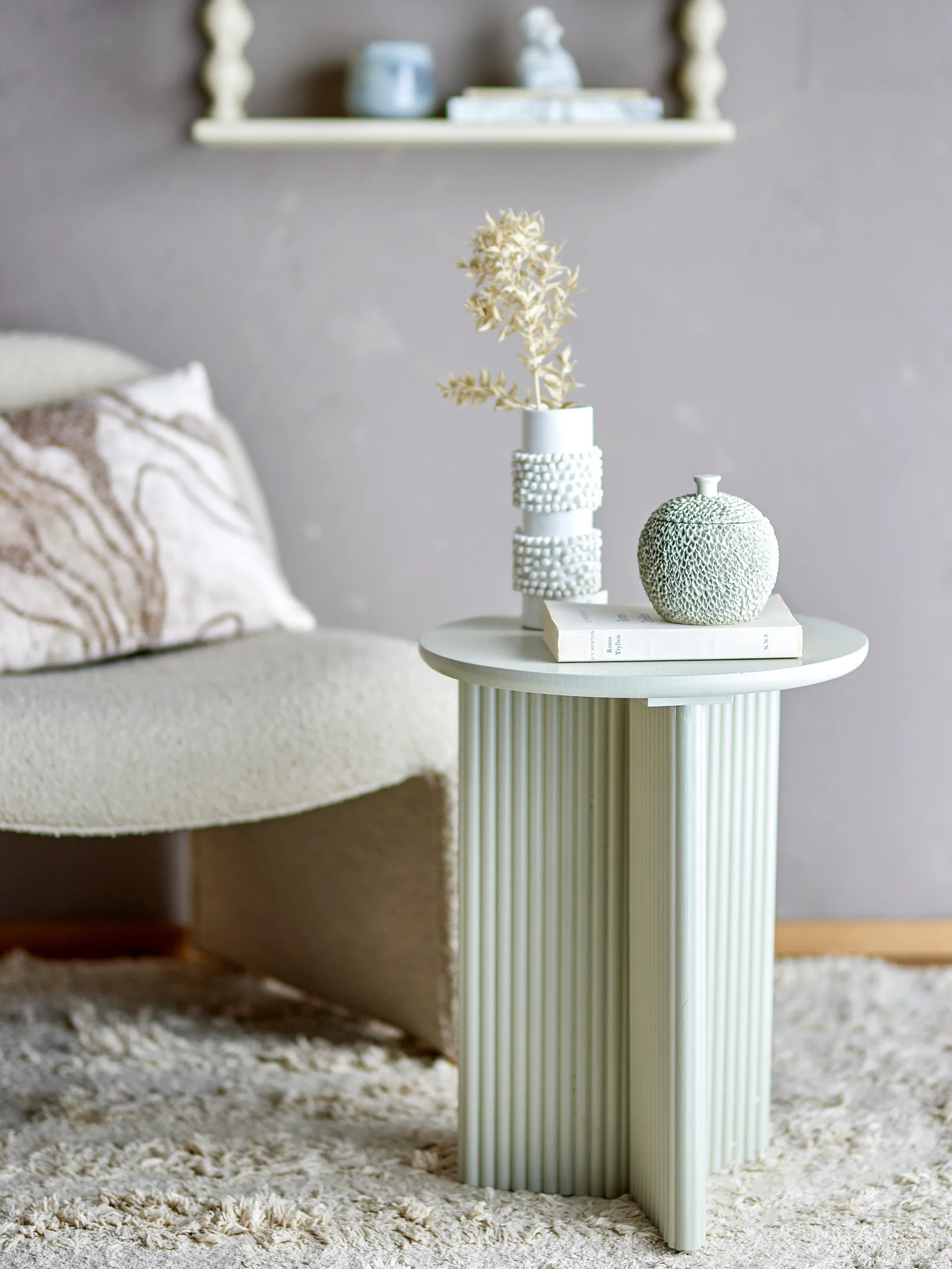 Edith bijzettafel Ø40 cm, Wit Bloomingville