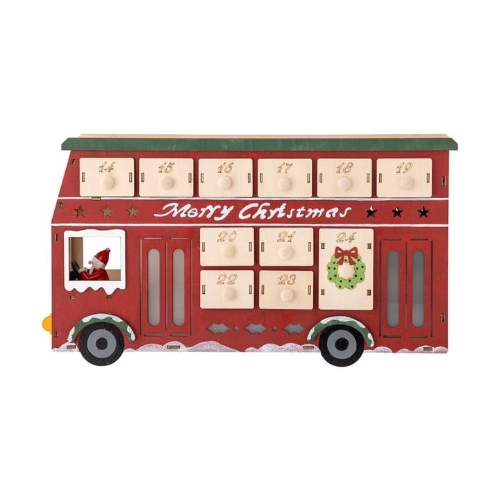 Edward adventskalender met verlichting bus - Rood - Bloomingville