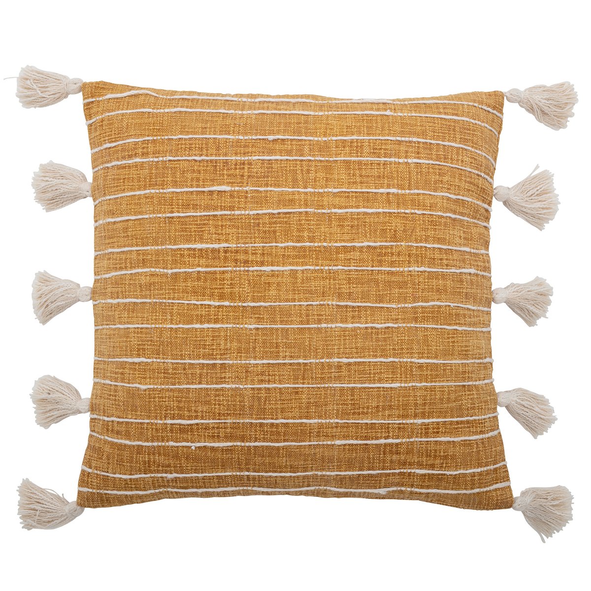 Bloomingville Emely kussen met kwastjes 55x55 cm Geel