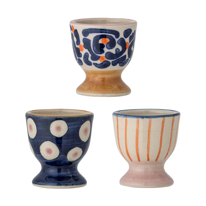 Eviaya eierdop 3-delig - Blauw-multi - Bloomingville