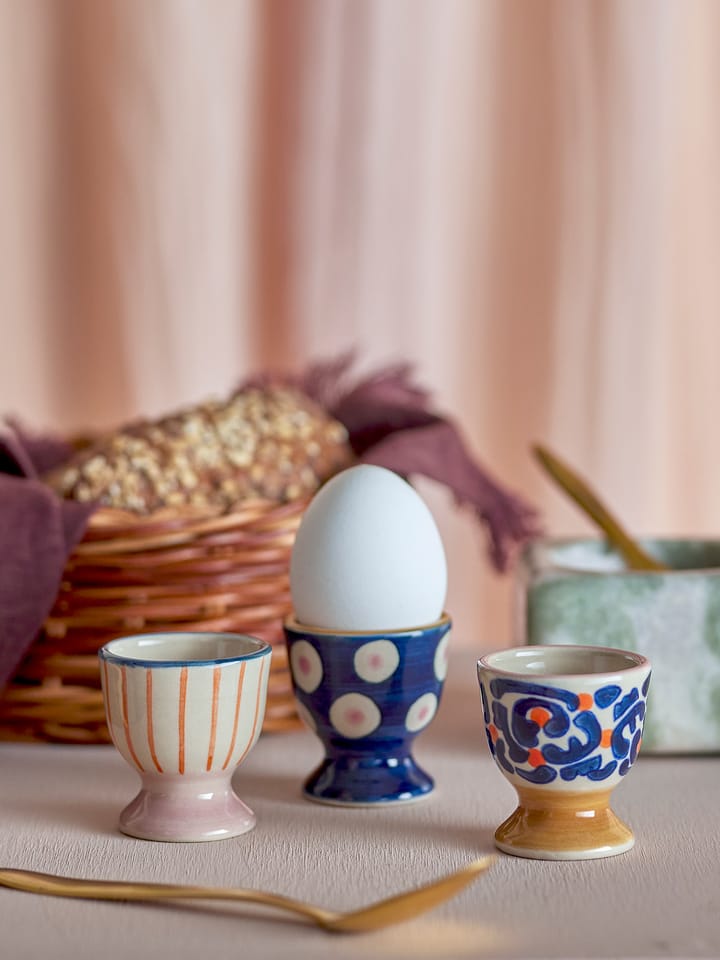 Eviaya eierdop 3-delig, Blauw-multi Bloomingville
