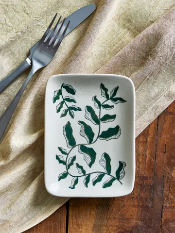 Fauni dessertbord - Groen, 15x11,5 cm - Bloomingville