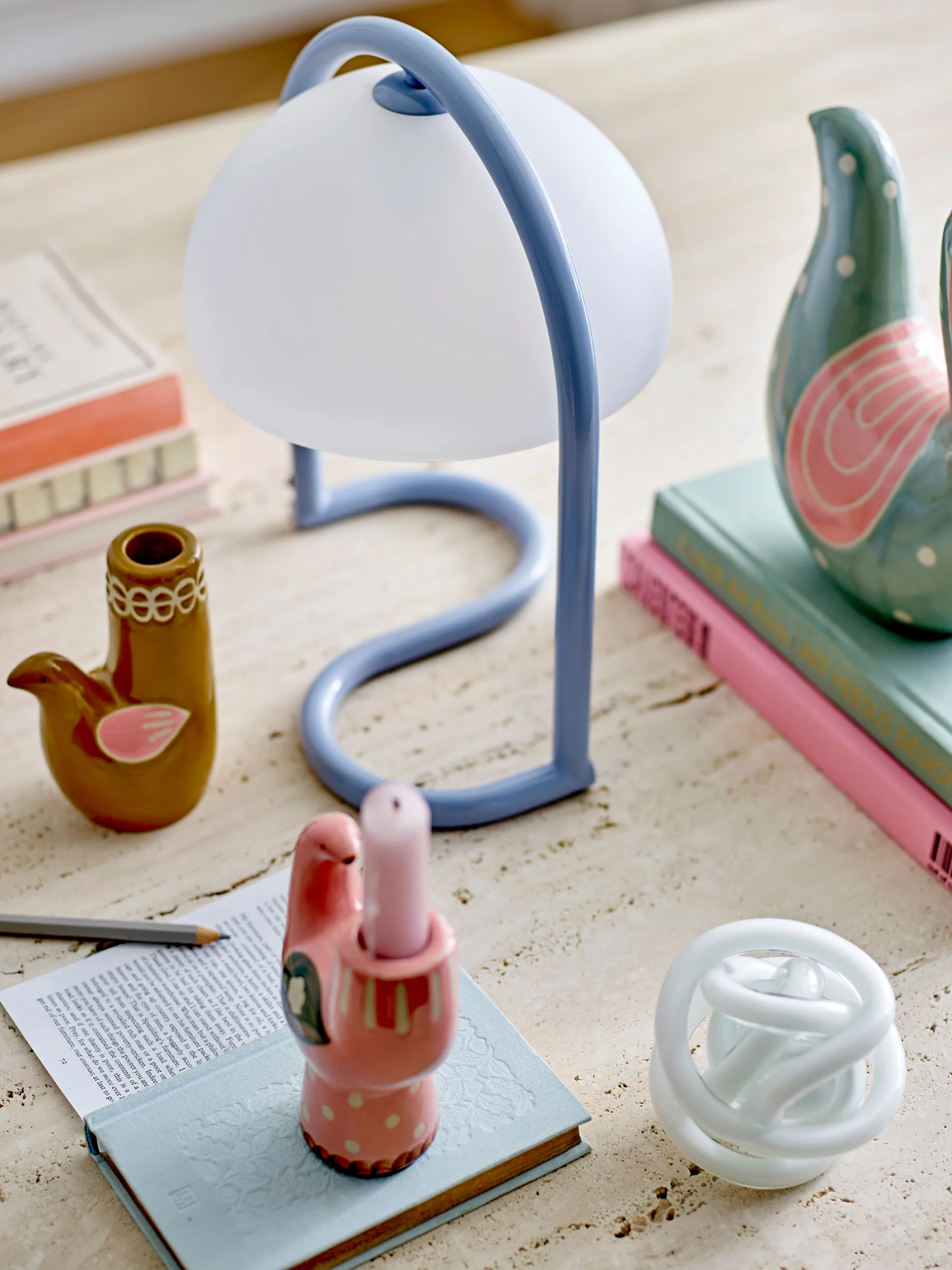 Favor tafellamp Ø24,5x29,5 cm, Blauw Bloomingville