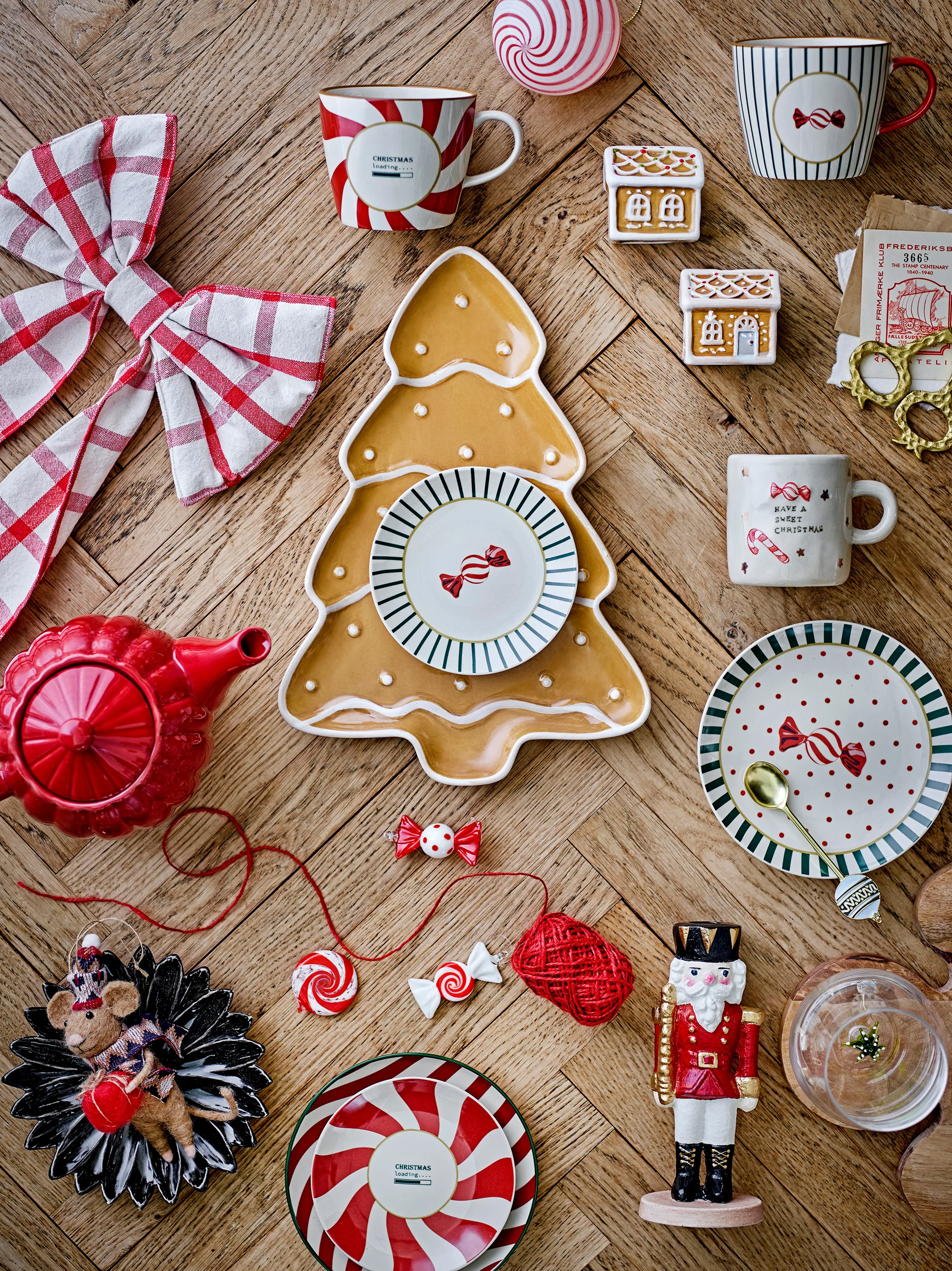 Feestelijke decoratiehangers 3 delen, Rood Bloomingville