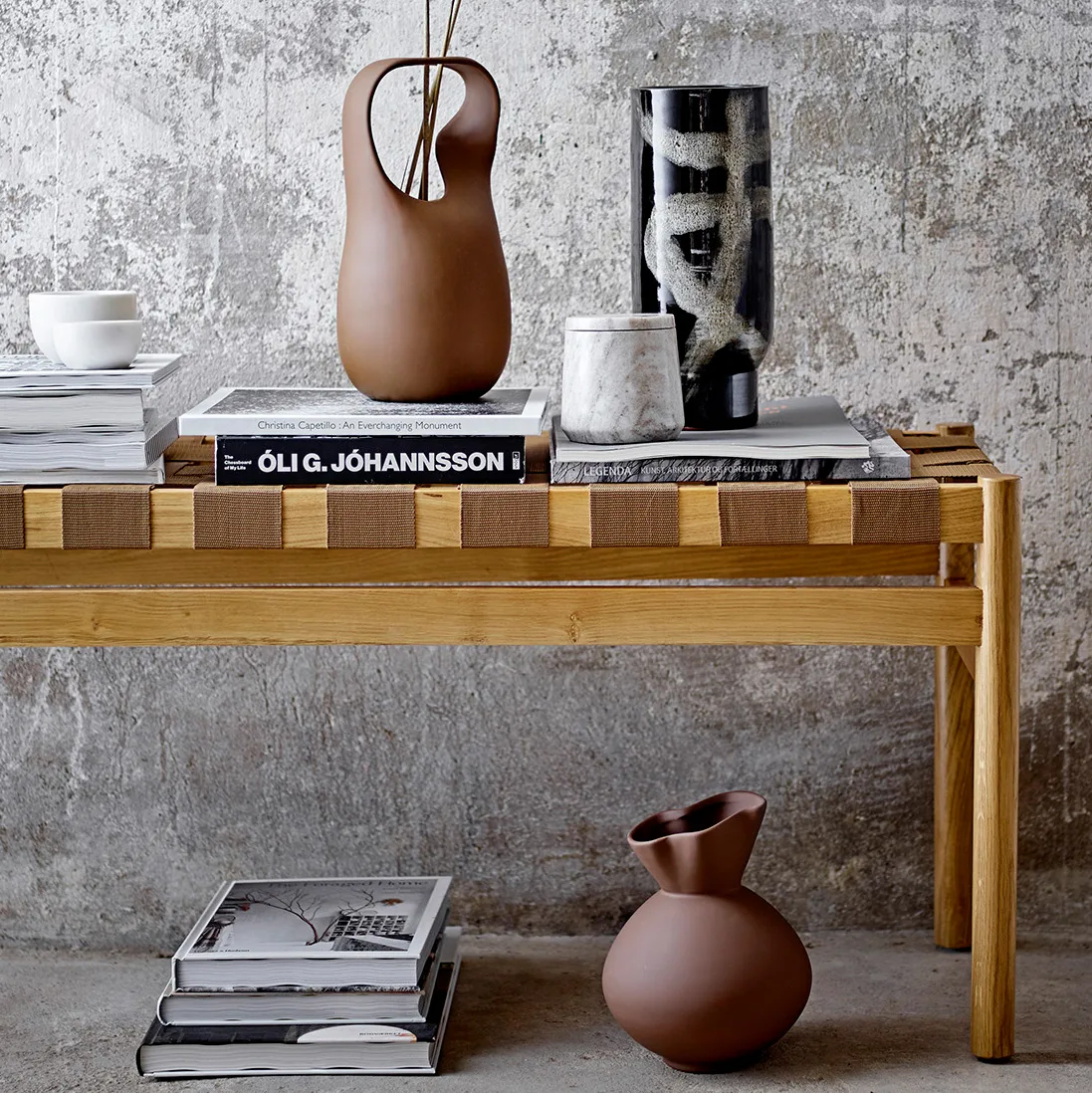 Felica opbergpot met deksel marmer, Natuur Bloomingville