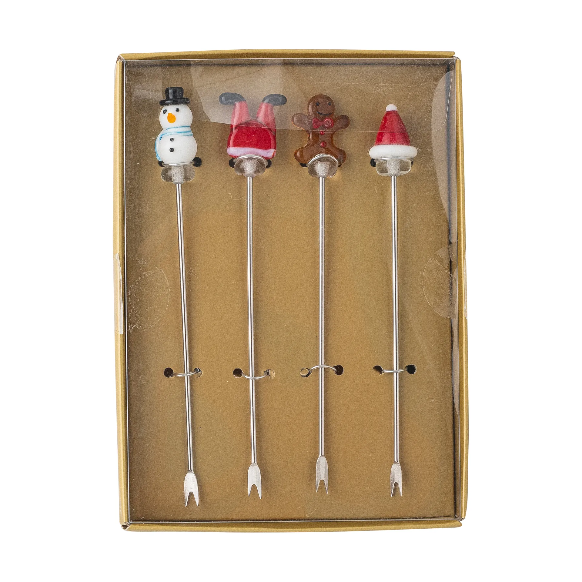 Feliz cocktail vork 4-delig, Wit-rood Bloomingville