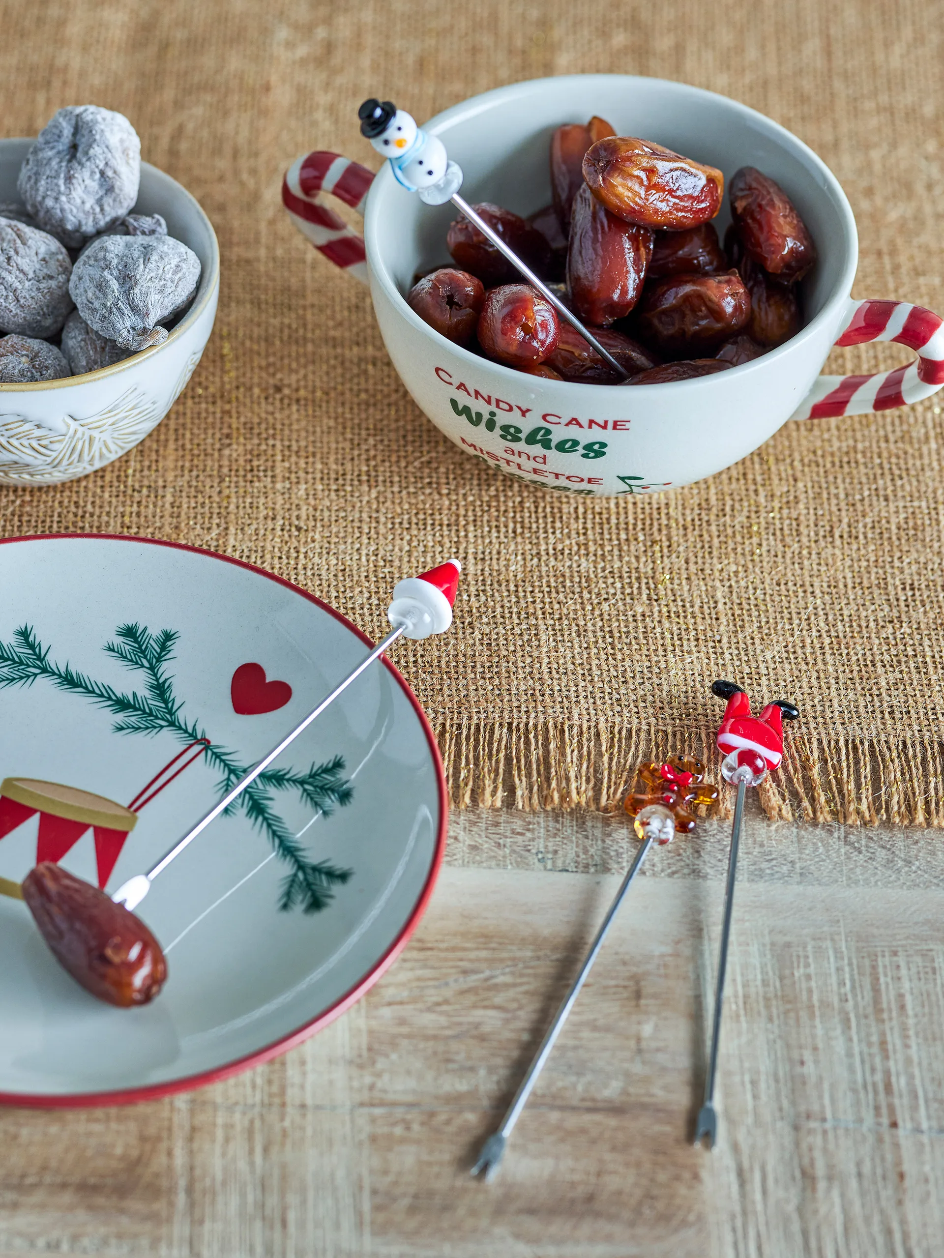 Feliz cocktail vork 4-delig, Wit-rood Bloomingville