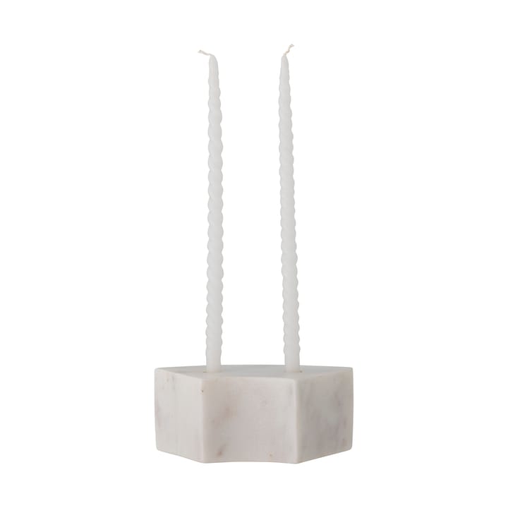 Florida kaarsenhouder 14,5x6x7,5 cm, White marble Bloomingville