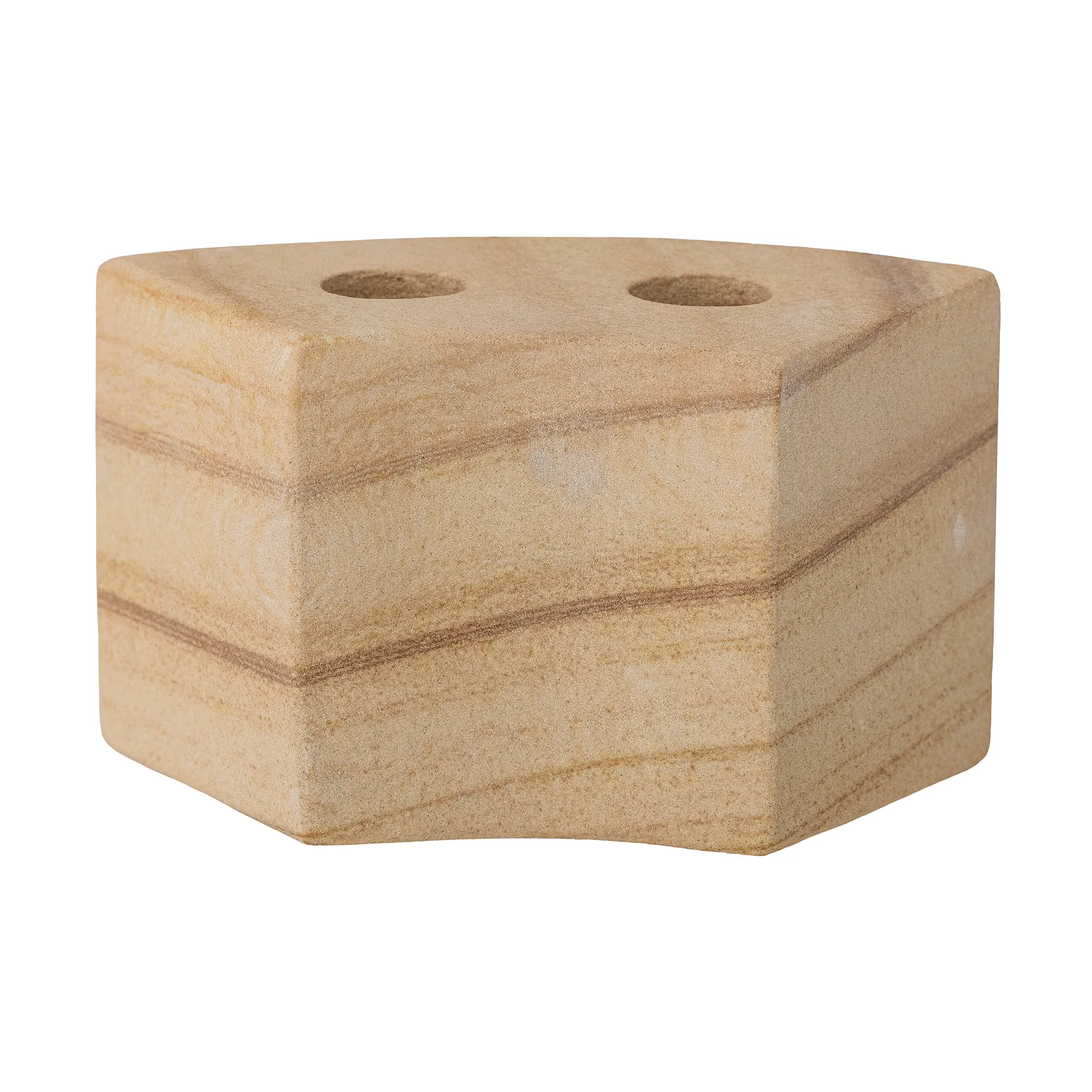 Florida kaarsenhouder 14,5x8x7,5 cm, Natural sandstone Bloomingville