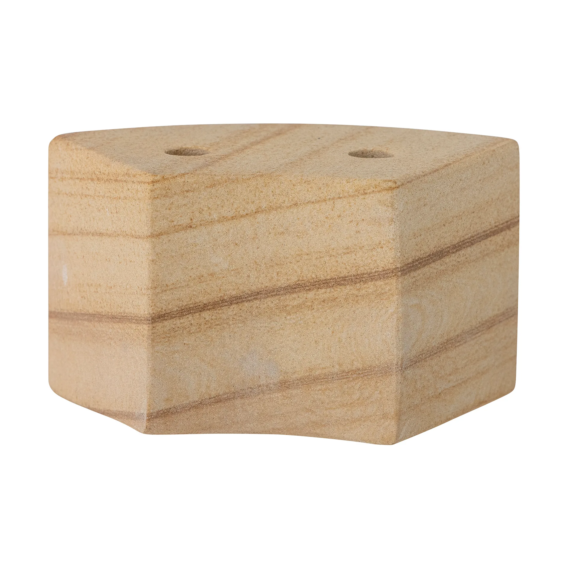 Florida kaarsenhouder 14,5x8x7,5 cm, Natural sandstone Bloomingville