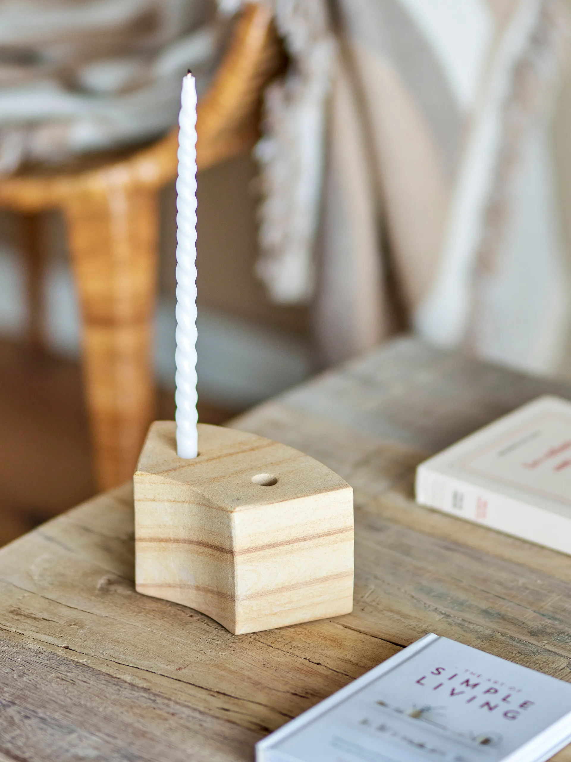 Florida kaarsenhouder 14,5x8x7,5 cm, Natural sandstone Bloomingville