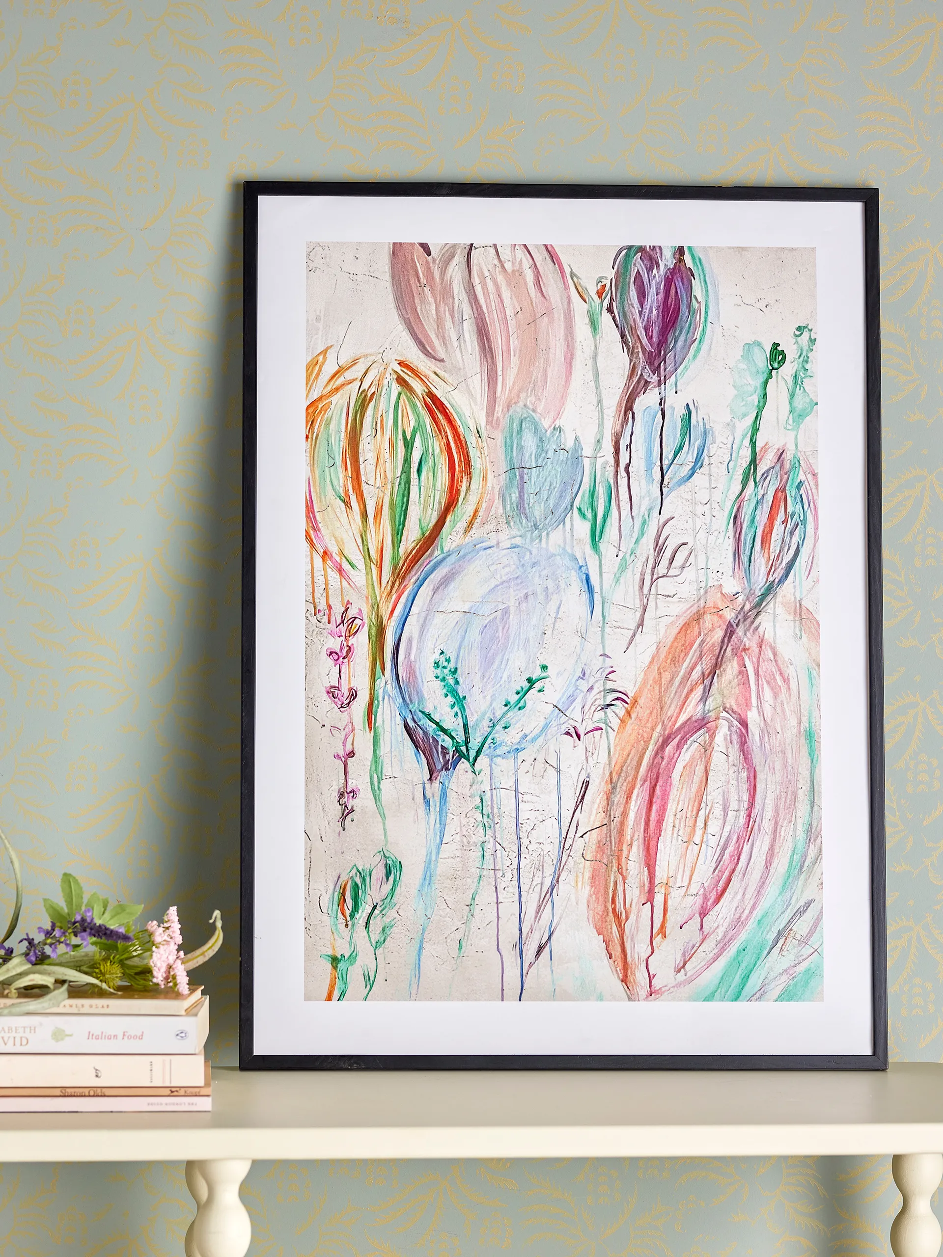 Francine Ilustratie 52x72 cm, Zwart frame Bloomingville