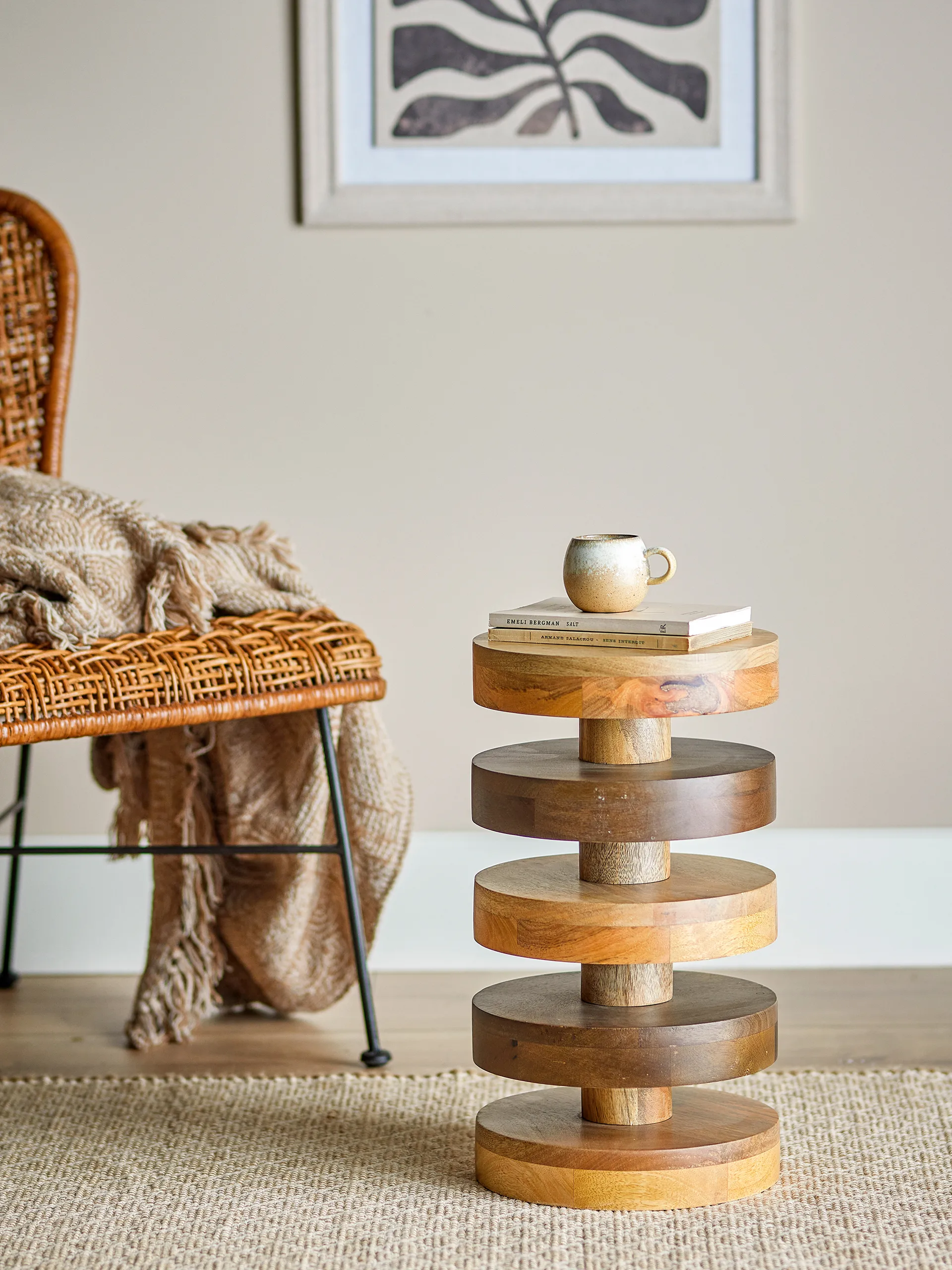 Franka bijzettafel Ø25x46 cm, Brown Bloomingville