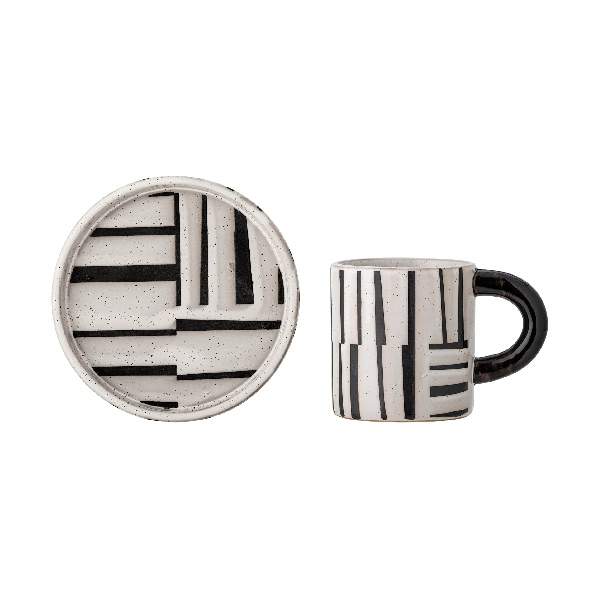 Frankie kop met schotel 30 cl, Zwart-wit Bloomingville