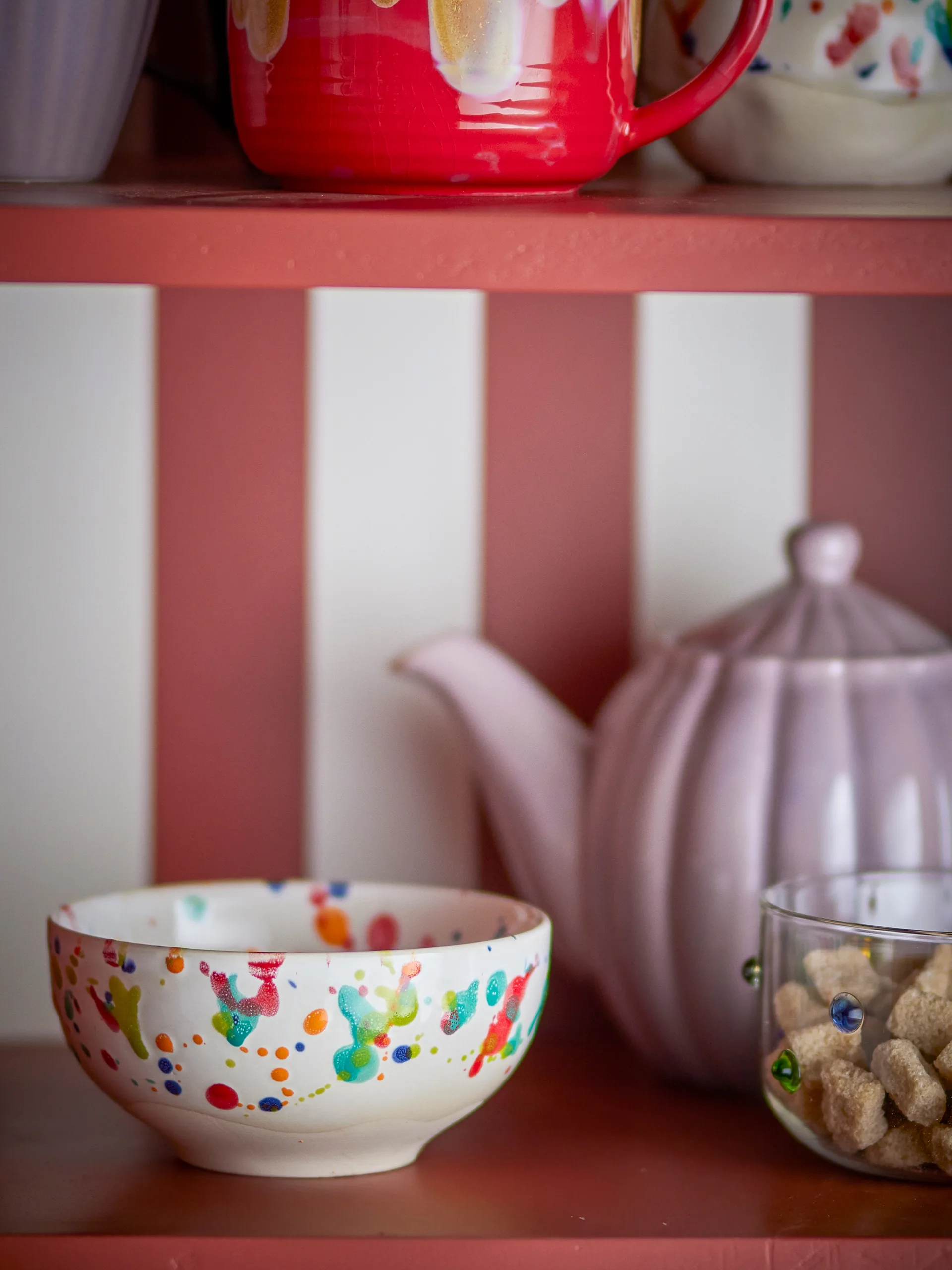 Freckles schaal 4-pack Ø11,5 cm, Rood Bloomingville