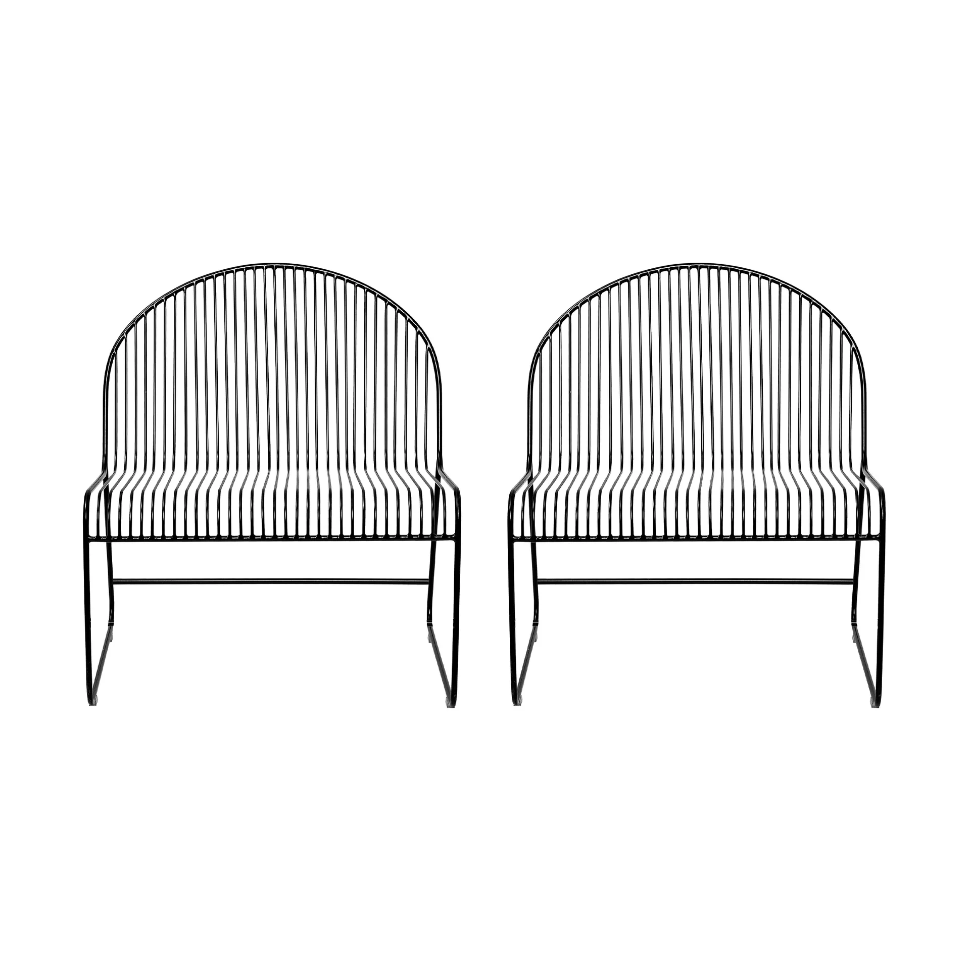 Friend loungestoel 2-pack Zwart Bloomingville