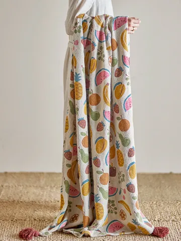 Fruitta katoenen deken 160x130 cm - Geel - Bloomingville