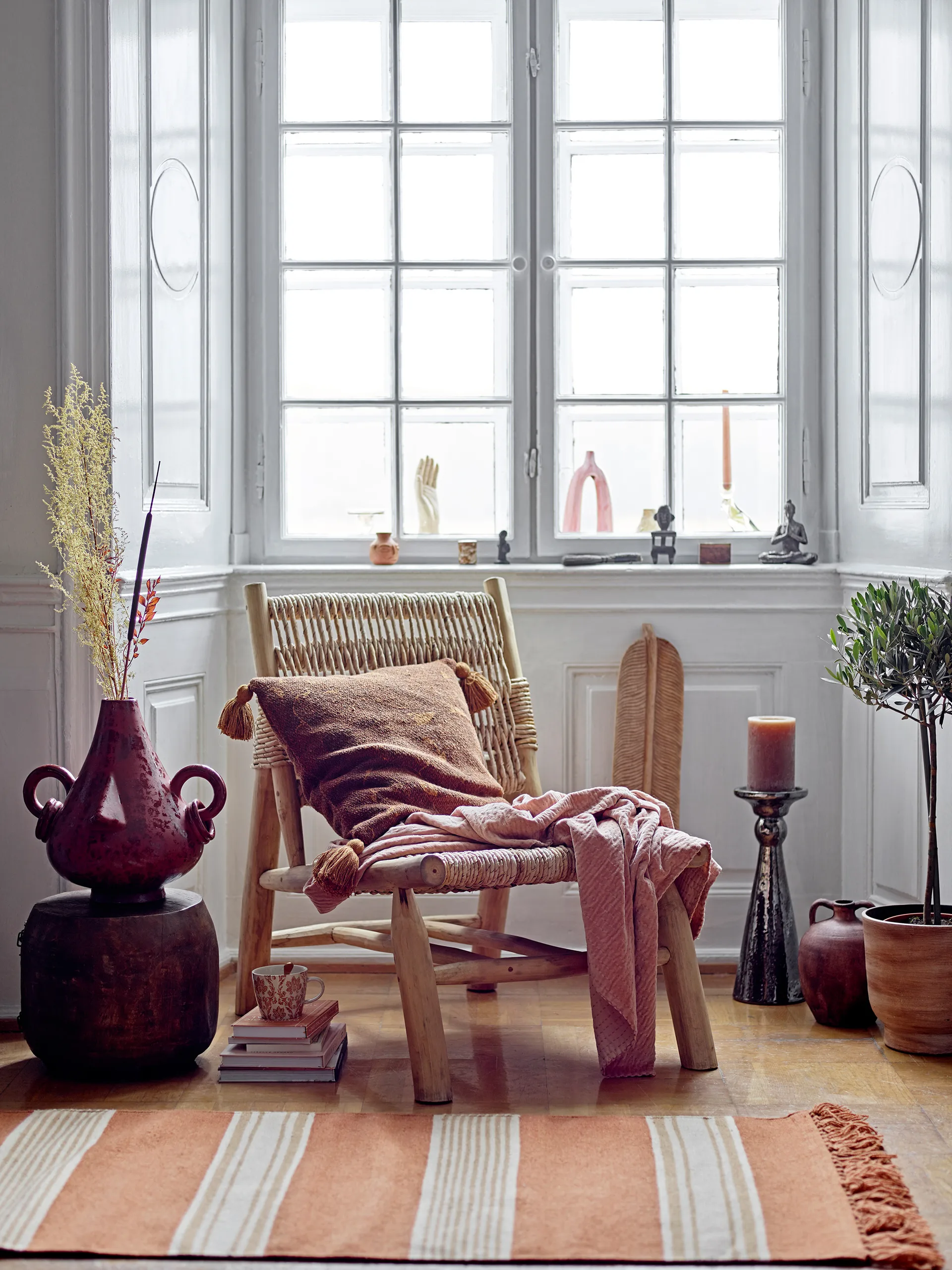 Ganja kussen 45x45 cm, Bruin Bloomingville