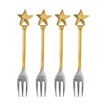 Georgette dessertvork 4-pack - Messing-roestvrij staal - Bloomingville